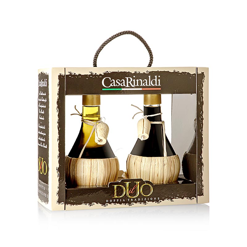 Set Il Duo - Aceto Balsamico Modena & Natives Olivenöl Extra, CasaRinaldi, 500 ml, 2 x 250ml - high-quality Italian balsamic vinegar and extra virgin olive oil combo