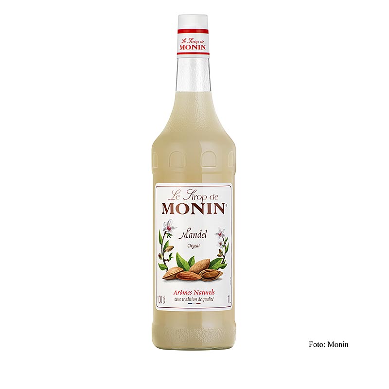 Monin Mandel Sirup 1:8, 1 l - Hochwertiger Mandelsirup in praktischer 1 Liter Flasche