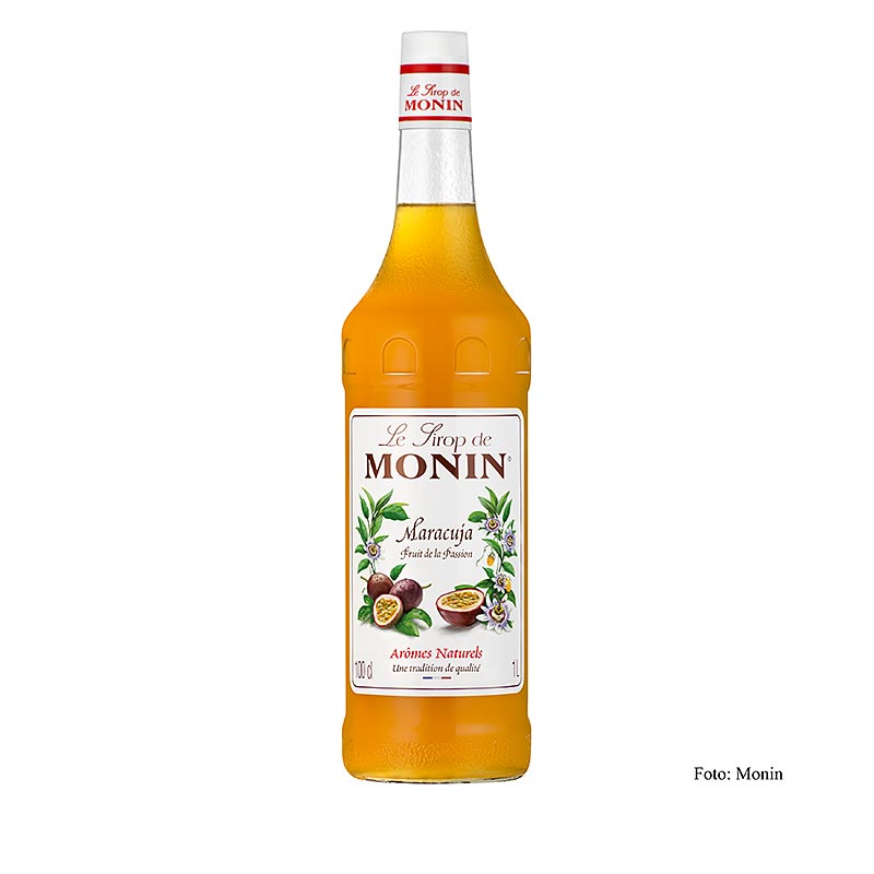 Monin Passionsfrucht Maracuja Sirup 1:8, 1 l - hochwertiger Fruchtsirup für köstliche Cocktails und Getränke