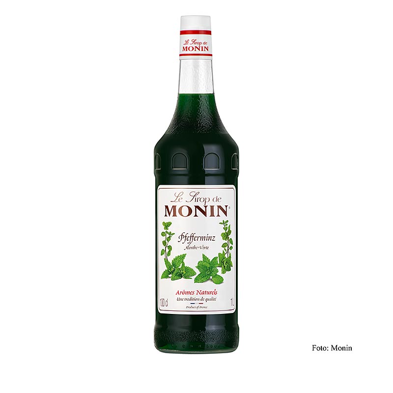 Monin Pfefferminz Sirup, grün 1:8, 1 l - Hochwertiger Sirup mit intensivem Minzgeschmack für vielseitige Anwendungen in der Gastronomie und zu Hause