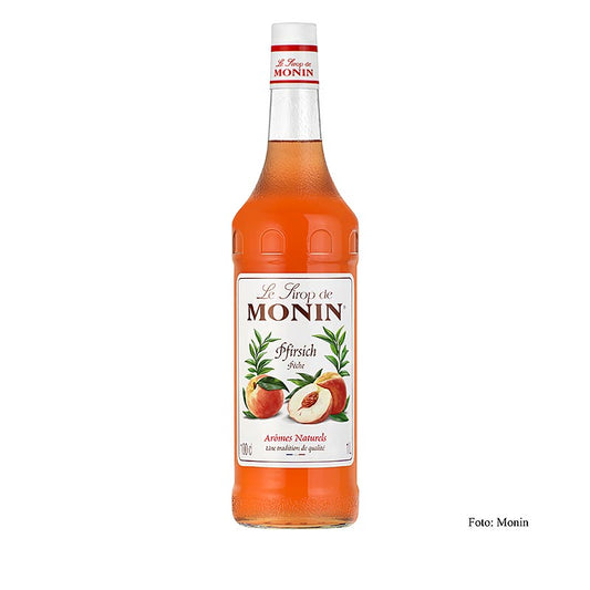 Monin Pfirsich Sirup 1:8, 1 l - Hochwertiger Sirup mit intensivem Pfirsichgeschmack