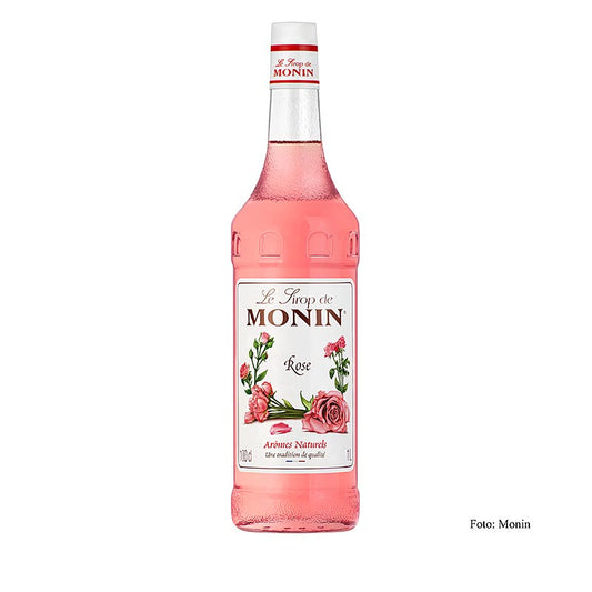 Monin Rosen Sirup 1:8, 1 l - Hochwertiger Sirup für köstliche Rosenaromen in der praktischen 1-Liter-Flasche