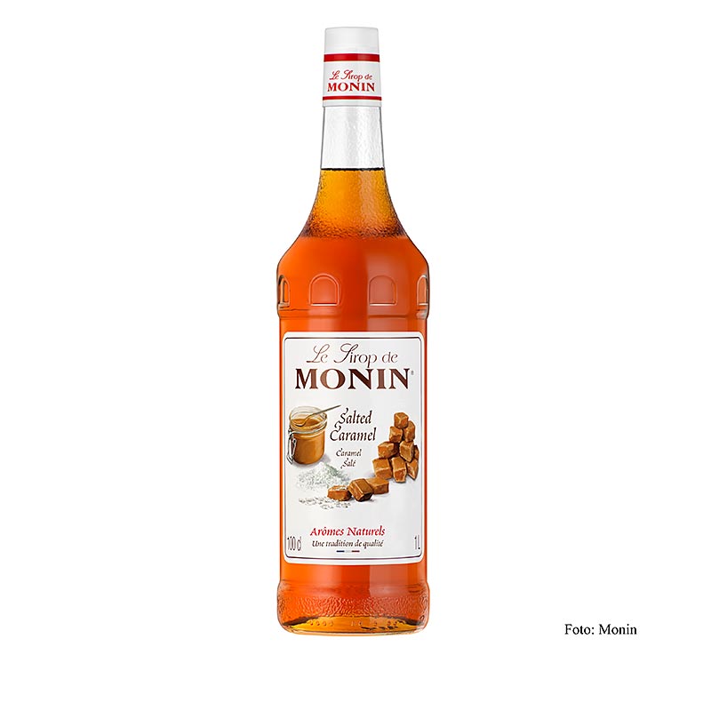 Monin Salted Caramel (Salz Karamell) Sirup 1:8, 1 l - leckerer und vielseitiger Sirup für Kaffee, Cocktails und Desserts