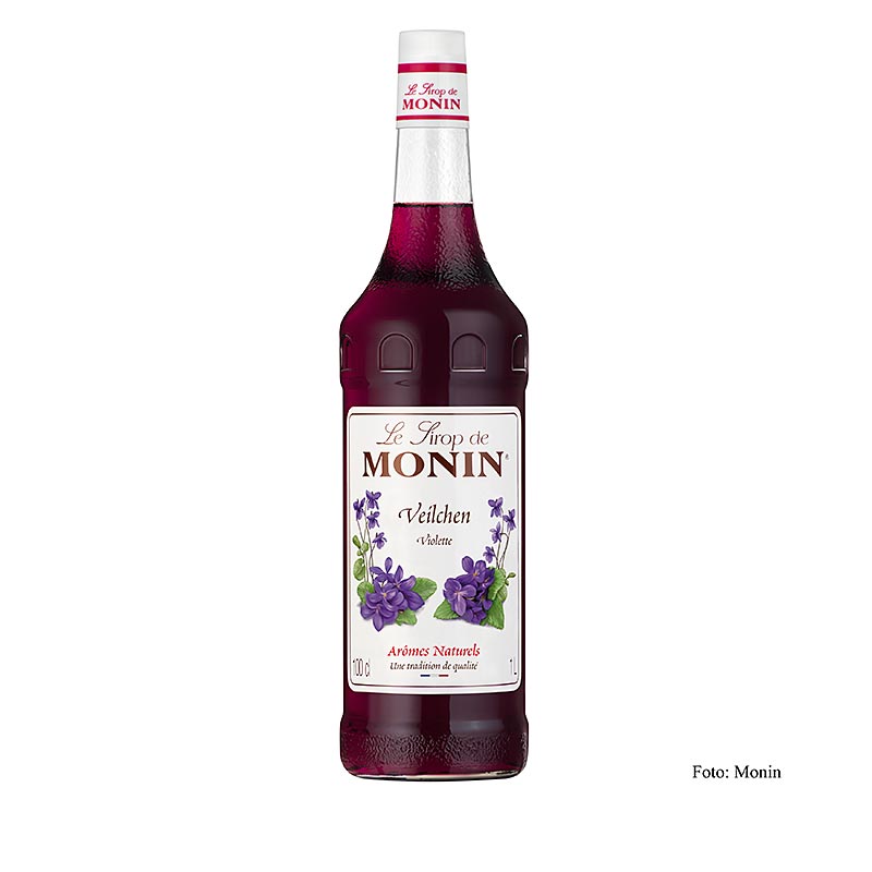 Monin Violette (Veilchen) Sirup 1:8, 1 l - köstlicher lila Blumensirup für Getränke und Desserts