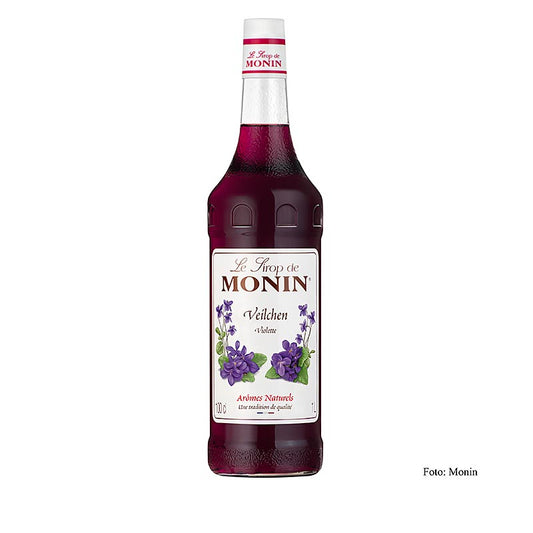 Monin Violette (Veilchen) Sirup 1:8, 1 l - köstlicher lila Blumensirup für Getränke und Desserts