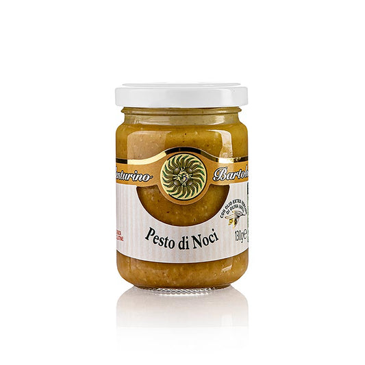 A 130g jar of Venturino Pesto di Noci (Walnusspesto) with rich, creamy texture and aromatic walnut flavor