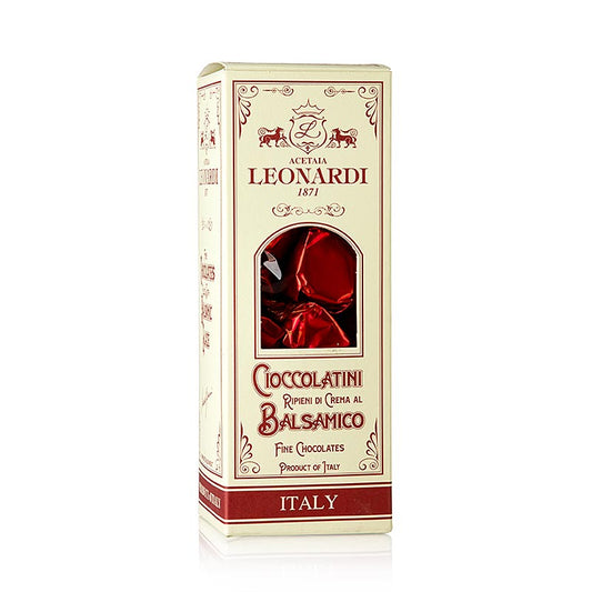 Indulge in the rich and decadent Chioccolatini Balsamico - Schokoladenpralinen mit Balsamessig by Leonardi, 240 g, a perfect blend of chocolate and balsamic vinegar flavors