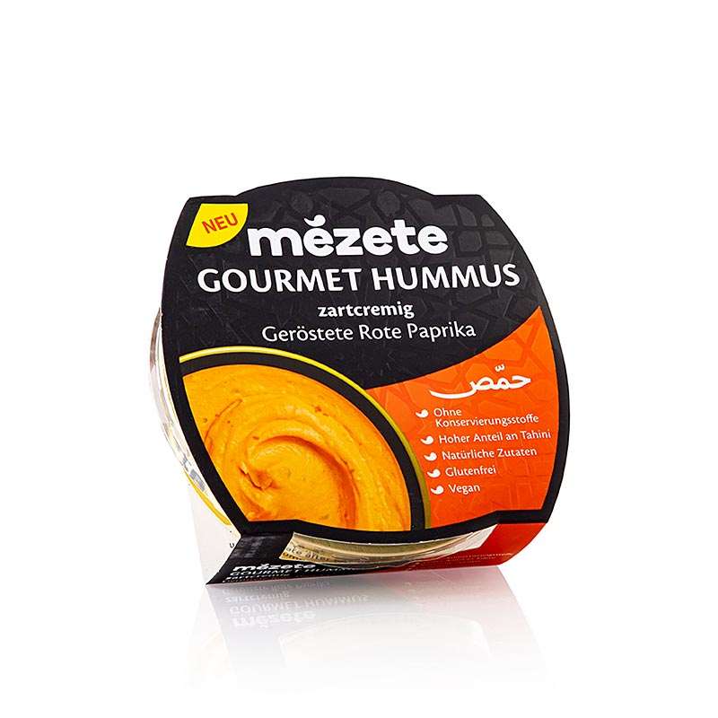 215g jar of Gourmet Hummus with roasted red pepper, chickpea puree, Mézete