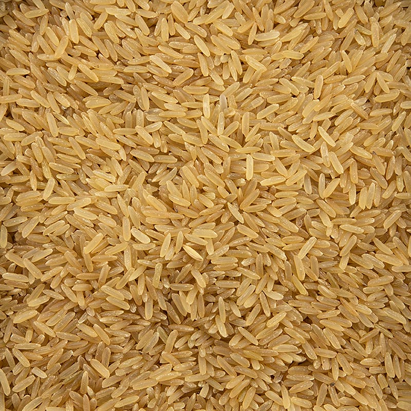 Organic brown whole grain natural rice in a 500 g package