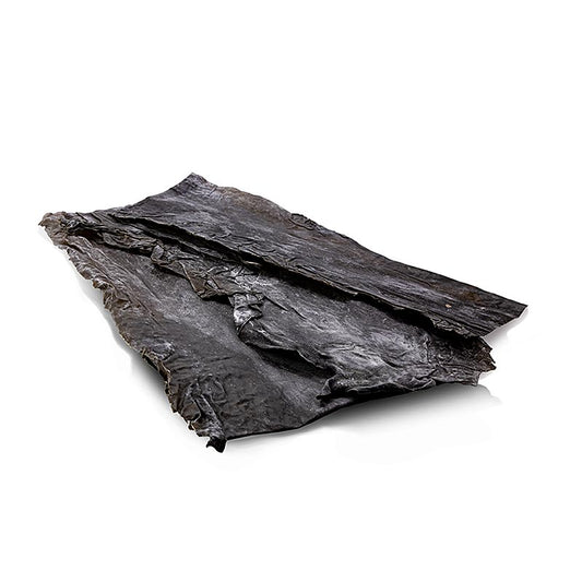 Organically grown and sustainably harvested Kombu Alge, dried and packaged in a 1 kg bag for culinary use and health benefits