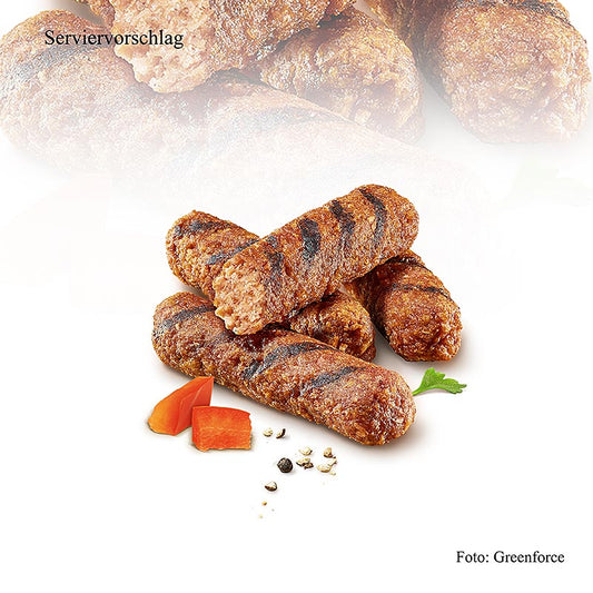 125g pack of Greenforce Mix für vegane Cevapcici made from pea protein, ideal for vegan cooking