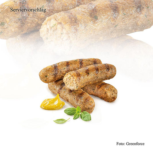 Vegane Bratwurst aus Erbsenprotein, klassische Greenforce Mischung, 125 g