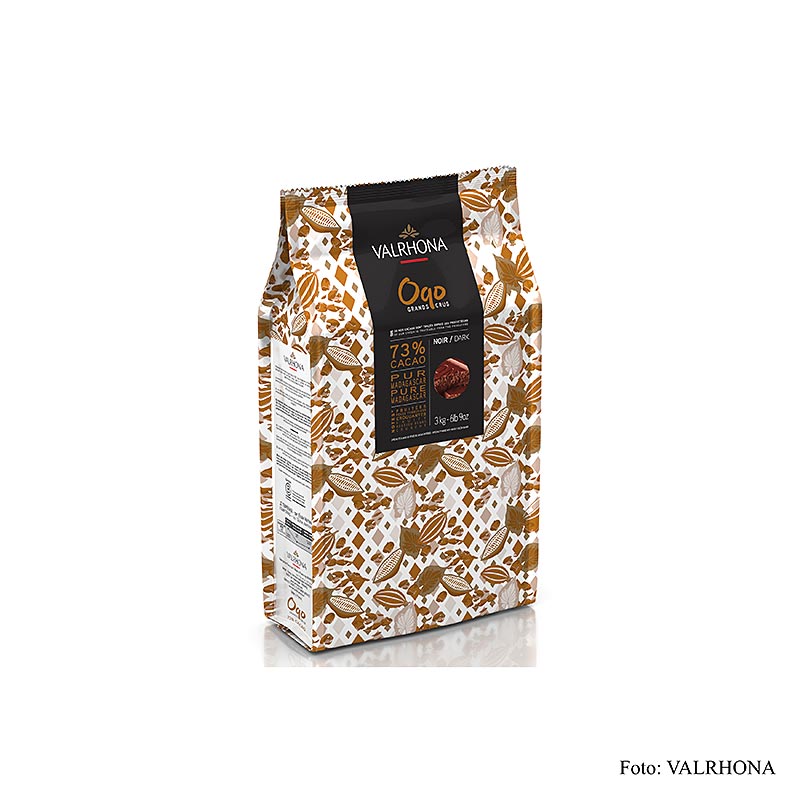 Valrhona OQO, Couverture aus ganzen Kakaobohnen, 73% Kakao, Block (40981), 3 kg - Hochwertige Schokoladenkuvertüre in Blockform