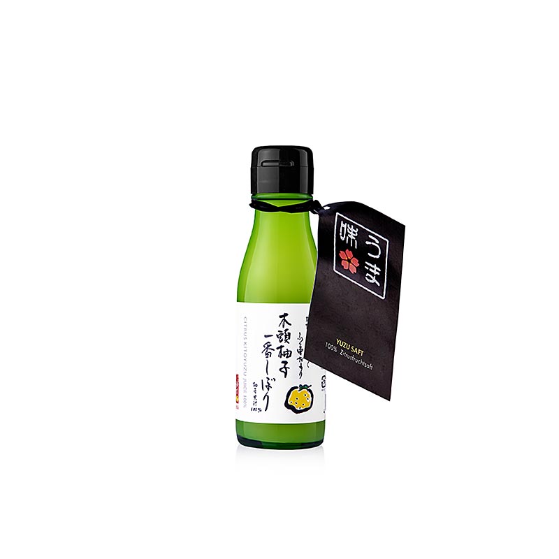 German:

Yuzu Saft, 100% Zitrusfruchtsaft aus Japan, 100 ml Flasche mit frischem und exotischem Geschmack