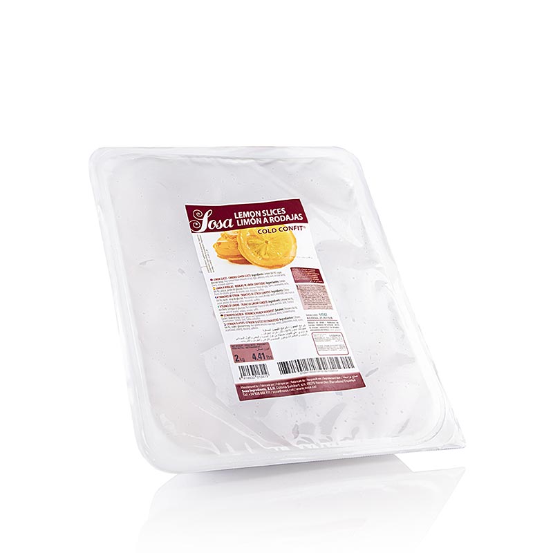 2 kg Sosa Cold Confit Zitronen Scheiben (44582) in Sirup, confiert und perfekt für die Zubereitung von Desserts und Cocktails