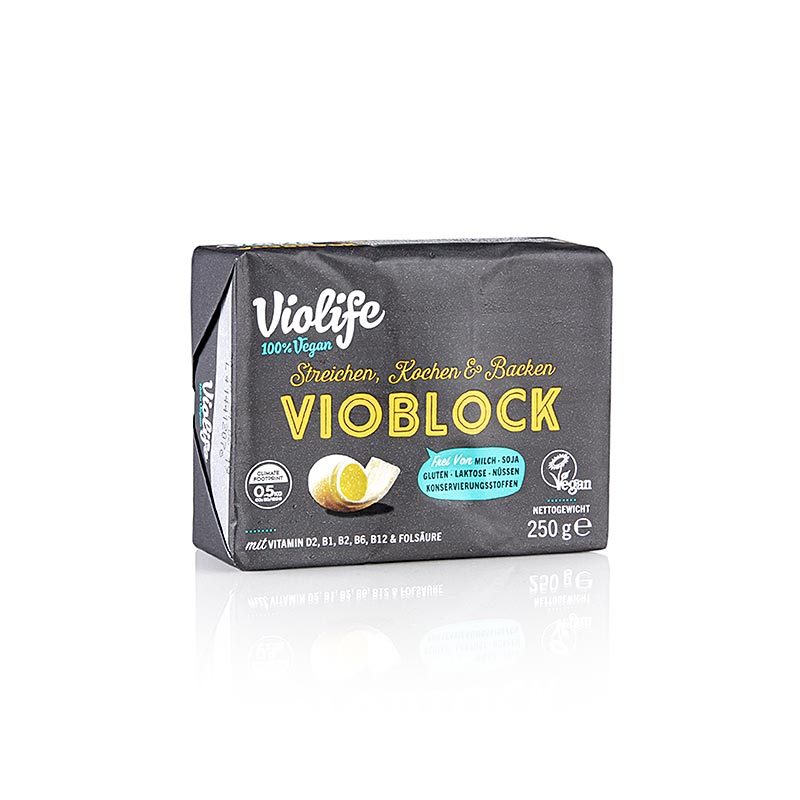 Violife - Vioblock, vegane Butteralternative, 250 g - laktosefrei und perfekt für eine pflanzliche Ernährung geeignet