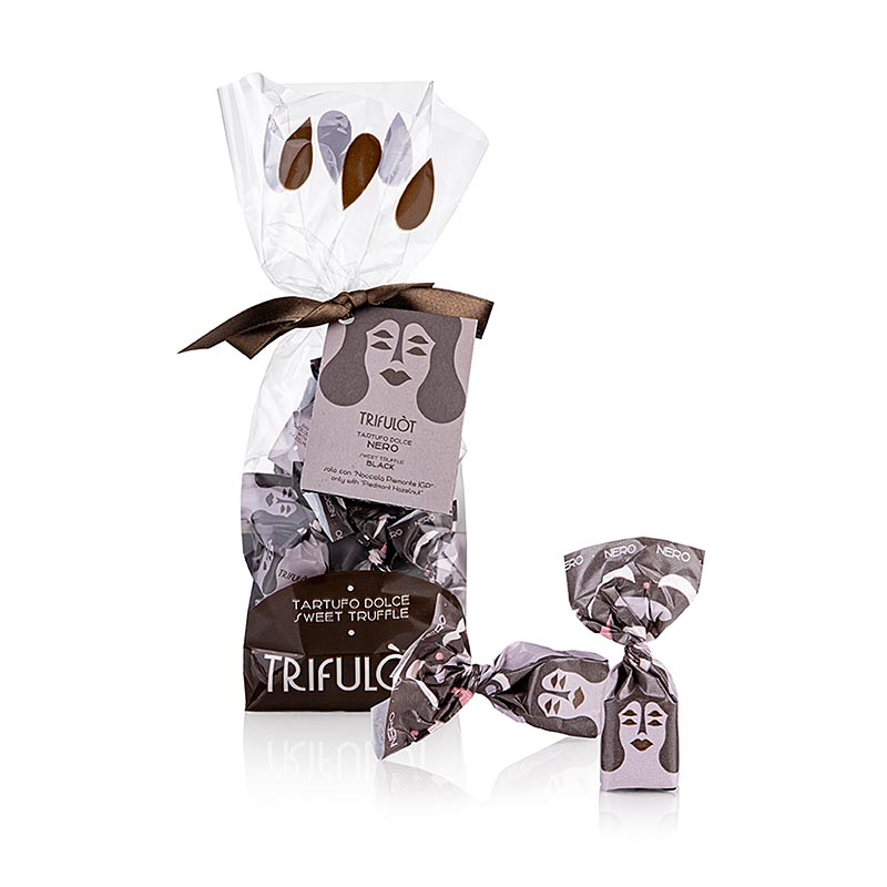 Tartuflanghe Trifulòt - Trüffelpralinen Alba mini, dunkle Schokolade 180 g - Luxuriöse Trüffelpralinen in dunkler Schokolade aus Alba, Italien