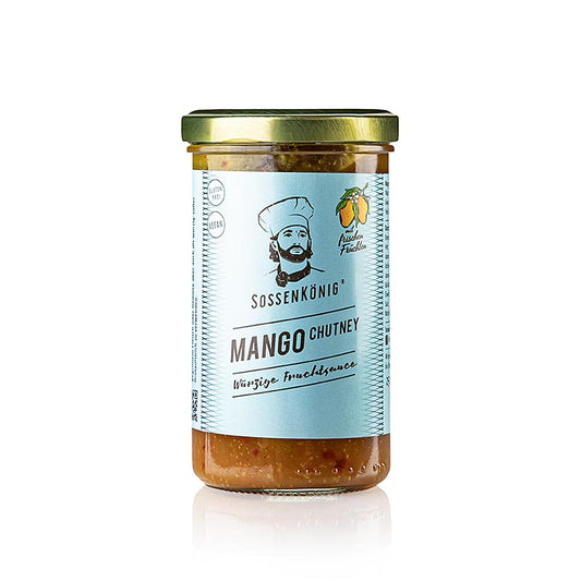 Sossenkönig - Mango Chutney, 250 ml: Fruchtiges Chutney aus sonnengereiften Mangos in einer 250 ml Flasche