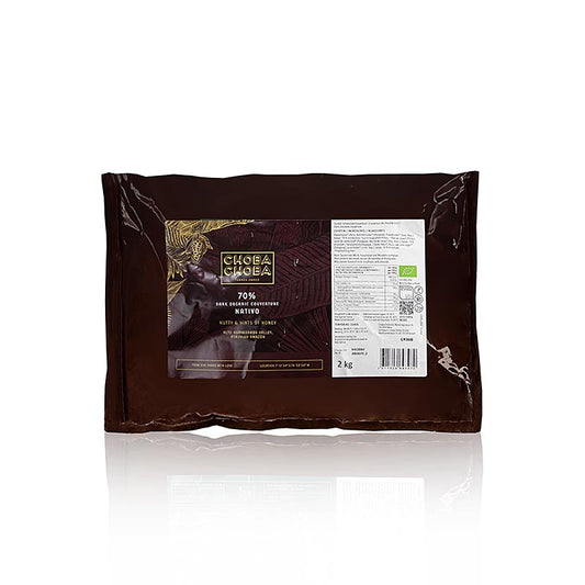 Nativo, 70% Bitter Couverture, Callets, Choba Choba, BIO, 2 kg - hochwertige Schokolade aus biologischem Anbau in praktischer Form